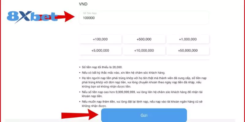 Điều kiện cơ bản để tiến hành cách nạp tiền vào 8xbet thành công