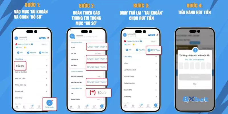 Tiêu chí cần thiết cho việc rút tiền 8xbet về ngân hàng
